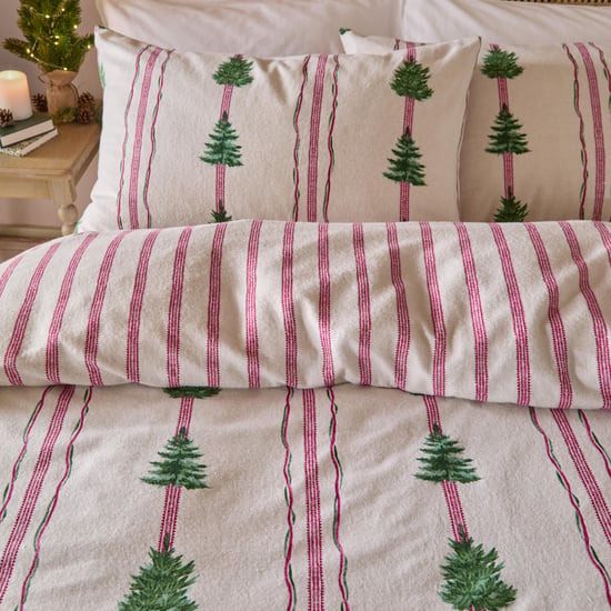 Wylder Spruce Stripe Reversible Brushed Cotton Duvet Cover Set, Oat - Image 2