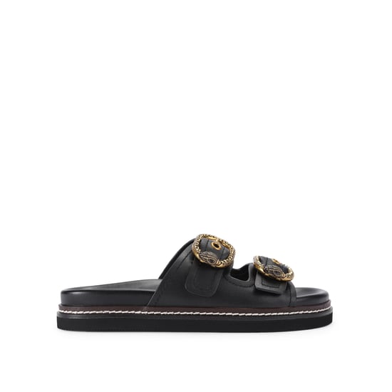 Kurt Geiger London Leather Mayfair 2 Buckle Sandal Sandals - Image 1