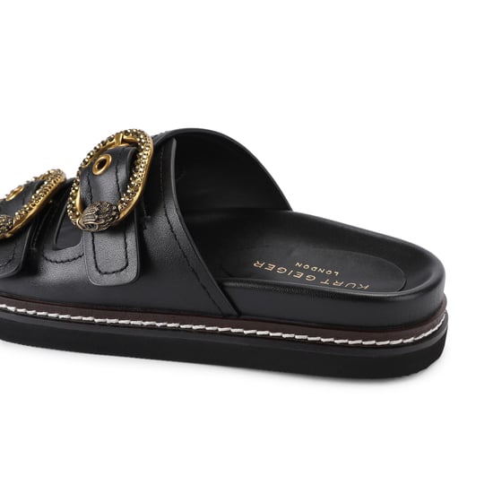 Kurt Geiger London Leather Mayfair 2 Buckle Sandal Sandals - Image 3