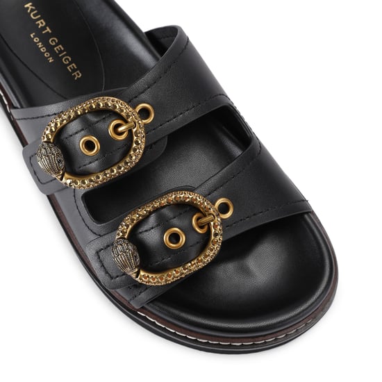 Kurt Geiger London Leather Mayfair 2 Buckle Sandal Sandals - Image 4