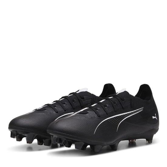 Puma Mens Ultra 5 Match Firm Ground Football Boots (Black/White) - Image 1