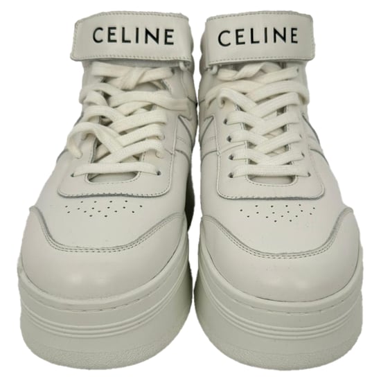 Celine Sneakers med kardborreband i vitt läder - Image 2