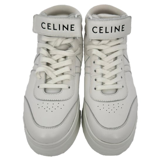 Celine Sneakers med kardborreband i vitt läder - Image 3