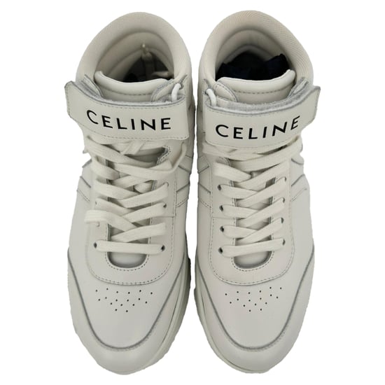 Celine Sneakers med kardborreband i vitt läder - Image 4