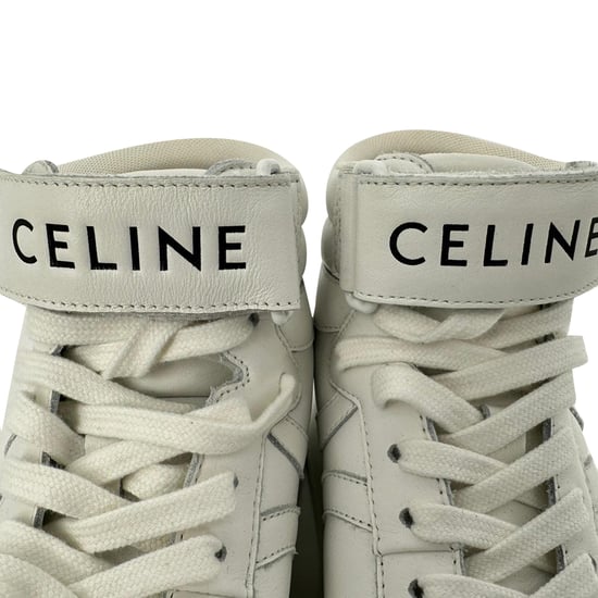 Celine Sneakers med kardborreband i vitt läder - Image 6