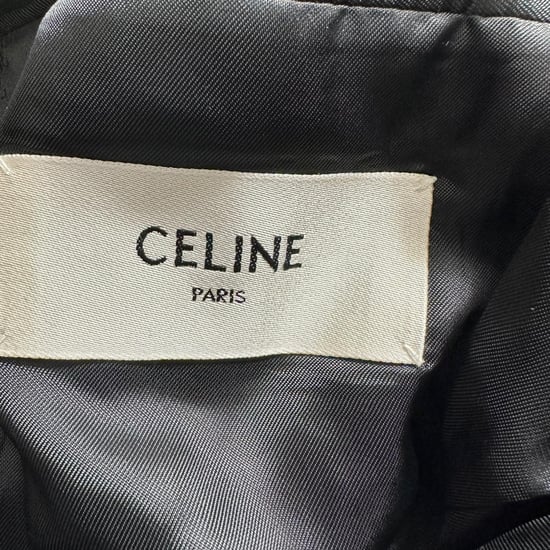 Celine enkelknäppt klassisk kavaj i svart ull - Image 5