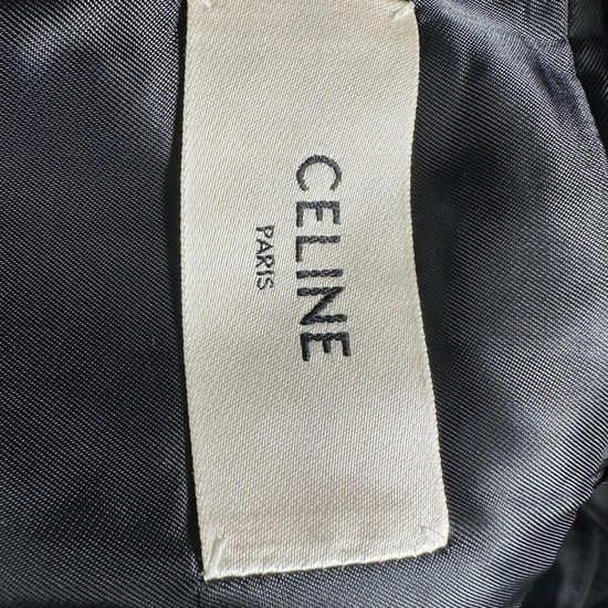 Celine enkelknäppt strukturerad kavaj i svart ull - Image 4