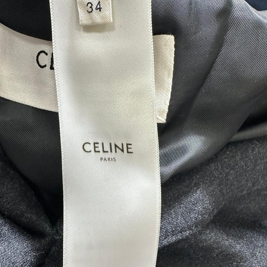 Celine enkelknäppt strukturerad kavaj i svart ull - Image 6