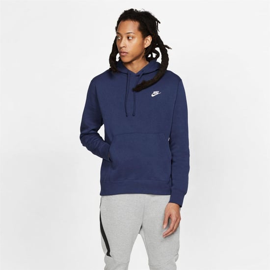 Nike Mens Club Fleece Pullover Hoodie (Marinblått) - Image 5