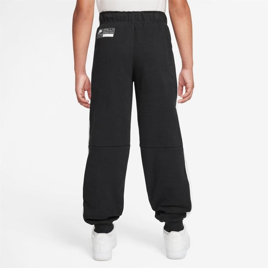 Nike Joggingbyxor i fleece med färgblock för barn (Svart/vit) - Image 2