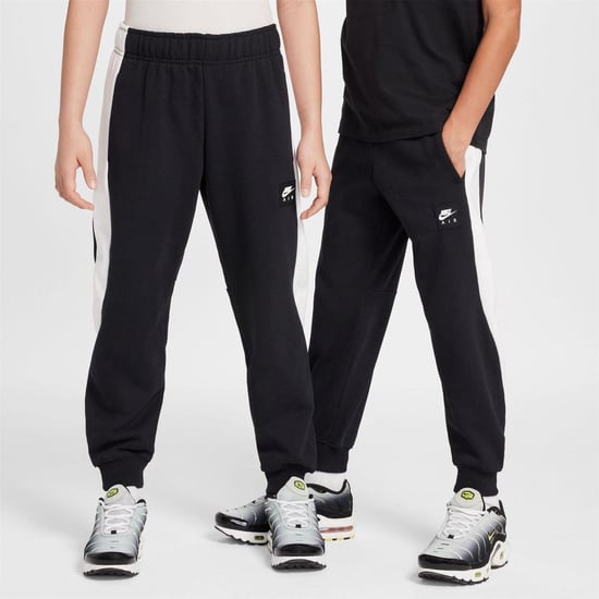 Nike Joggingbyxor i fleece med färgblock för barn (Svart/vit) - Image 3