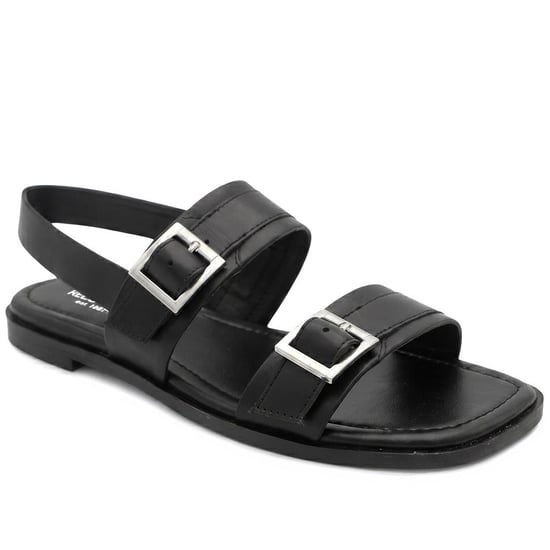 Jones Bootmaker Haniya Leather Dual Buckle Fasten Sandals - Image 1