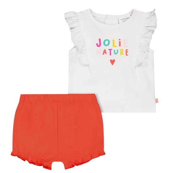 Carrement Beau Set med topp och shorts från Jolie Nature för små flickor (Vit/orange) - Image 1