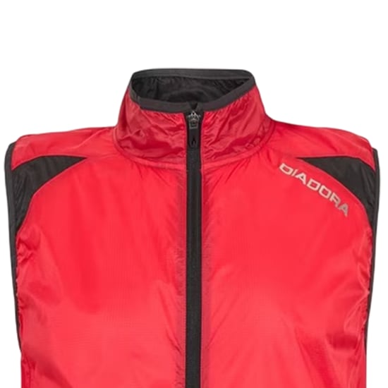 Diadora Mannenvest zonder mouwen met trechterhals (Tomatenrood) - Image 3