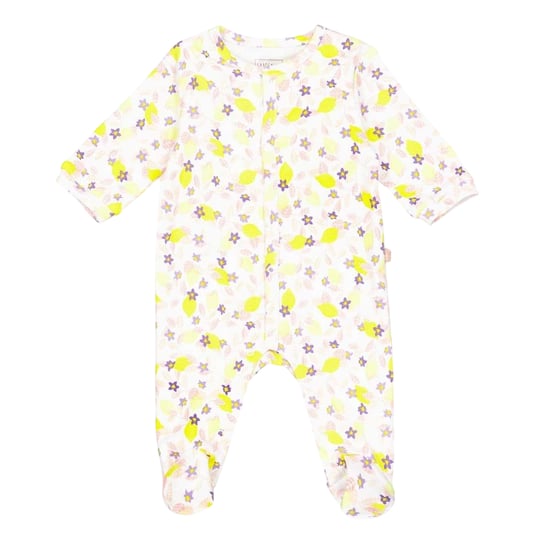 Carrement Beau Lång pyjamas för spädbarn med blommönster och rund hals (Vit/gul) - Image 1