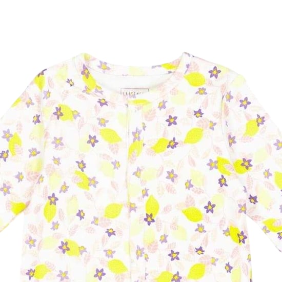 Carrement Beau Lång pyjamas för spädbarn med blommönster och rund hals (Vit/gul) - Image 2