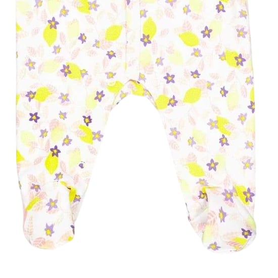 Carrement Beau Lång pyjamas för spädbarn med blommönster och rund hals (Vit/gul) - Image 3