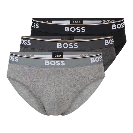 Boss Premium katoenen herenslips (set van 3) (Grijs/Donkergrijs/Zwart) - Image 1