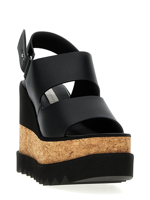 Stella McCartney Zwarte Polyester Wedge Sandalen - Image 2