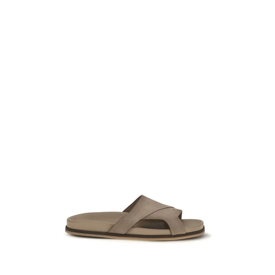 Santoni Beige Kalfsleren Bos Taurus Flat Sandalen - Image 1