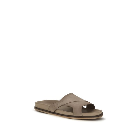 Santoni Beige Kalfsleren Bos Taurus Flat Sandalen - Image 2
