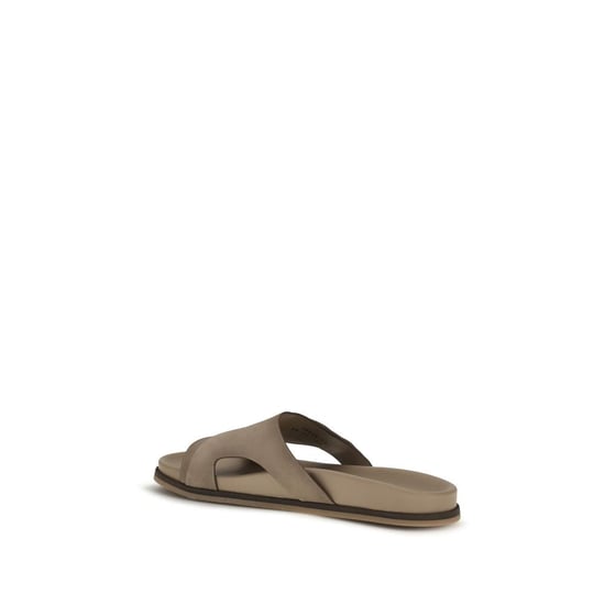 Santoni Beige Kalfsleren Bos Taurus Flat Sandalen - Image 3