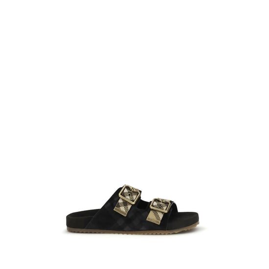 Burberry Zwarte Kalfslederen Bos Taurus Strap-On Sandalen - Image 1