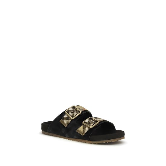 Burberry Zwarte Kalfslederen Bos Taurus Strap-On Sandalen - Image 2