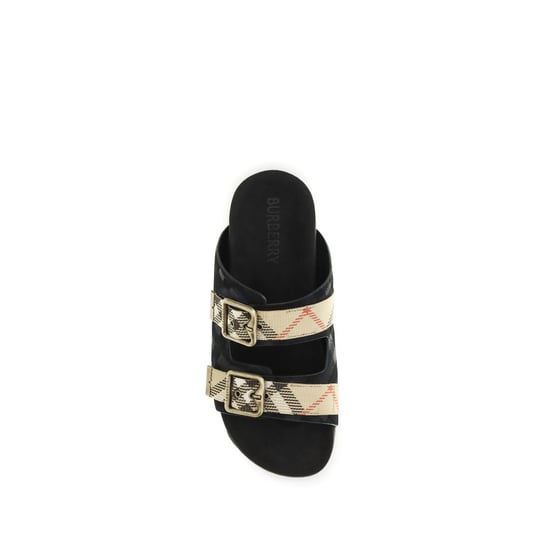 Burberry Zwarte Kalfslederen Bos Taurus Strap-On Sandalen - Image 4