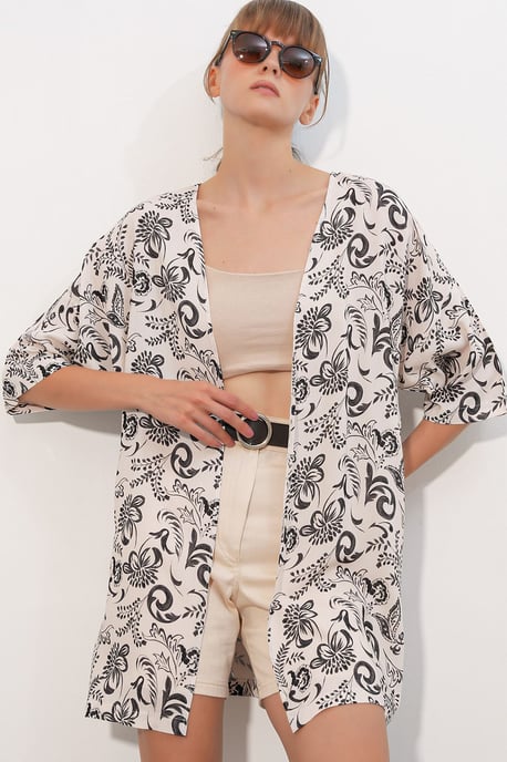 Lange Gedrukte Viscose Kimono - Image 2