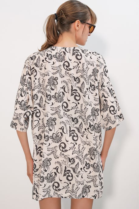 Lange Gedrukte Viscose Kimono - Image 5