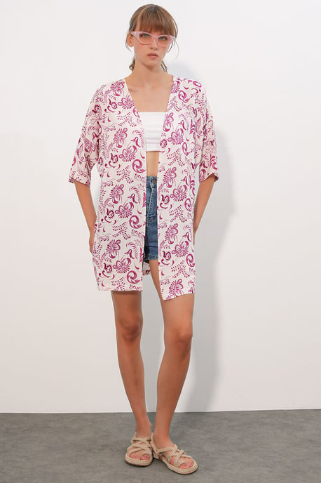Lange Gedrukte Viscose Kimono - Image 2