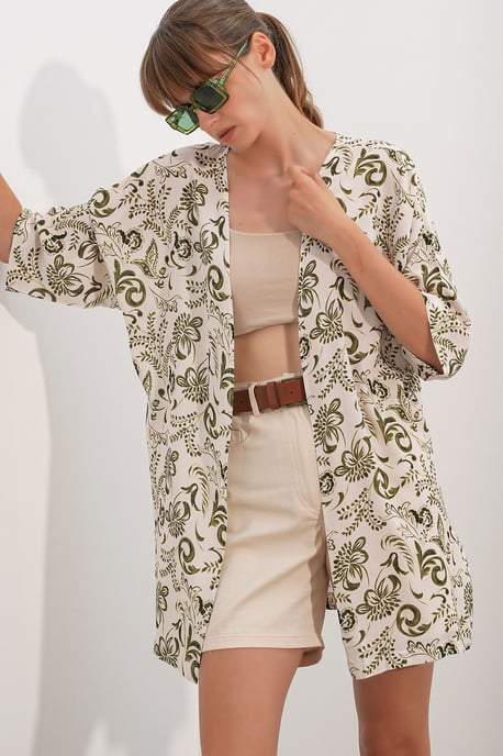 Lange Gedrukte Viscose Kimono - Image 3
