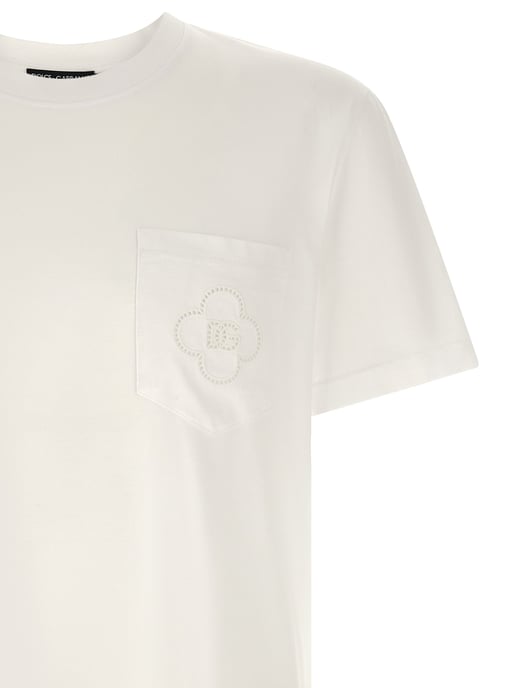 Dolce & Gabbana Vit T-shirt i Bomull - Image 3