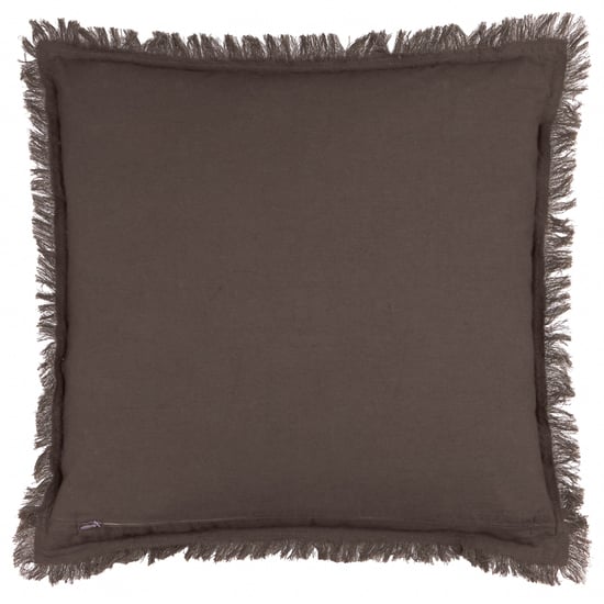 Yard Jaye Cotton Velvet Polyester Filled Cushion, Bitter Chocolate - Image 2