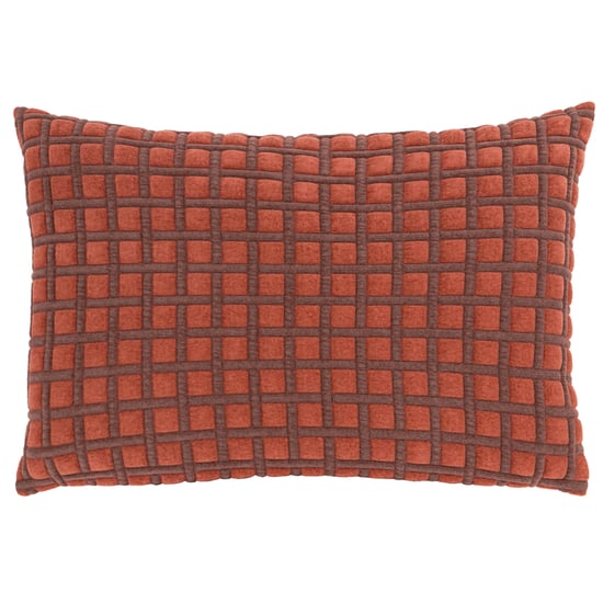 Furn Softie Grid Quilted Cushion Cover, Cinnamon/Chocolate - Image 1