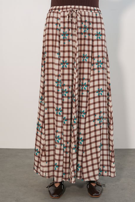 High-Waist Plaid Maxi Skirt - Image 2