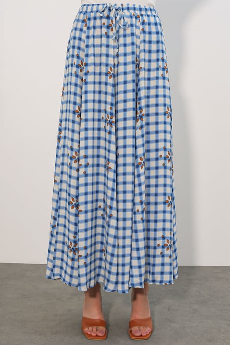 High-Waist Plaid Maxi Skirt - Image 2