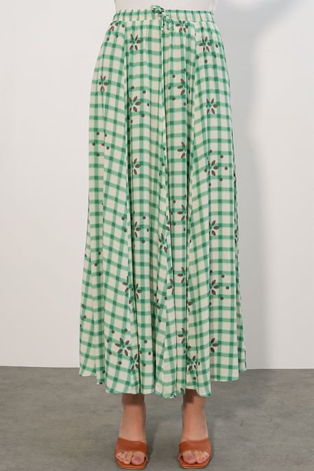High-Waist Plaid Maxi Skirt - Image 2