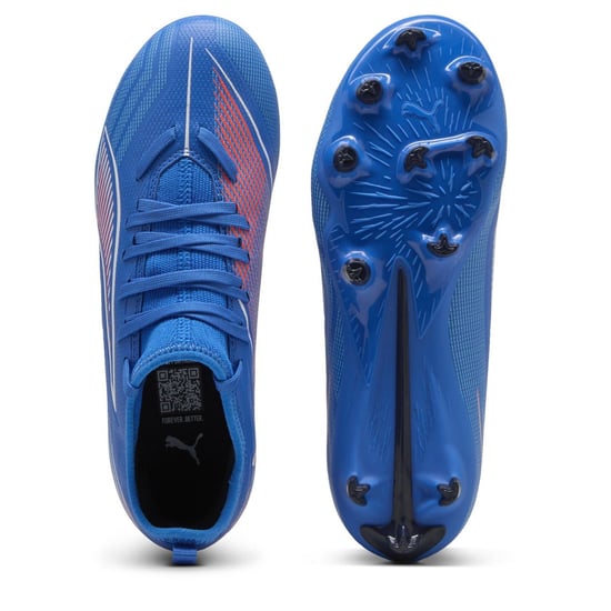 Boys Puma 5 Match Juniors Firm Ground Football Boots in .Blue/White - Image 3