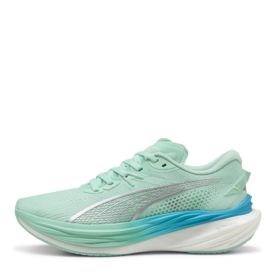 Women's Puma Nitro 3 Fade Road Running Shoes in Mint Melt - Image 2