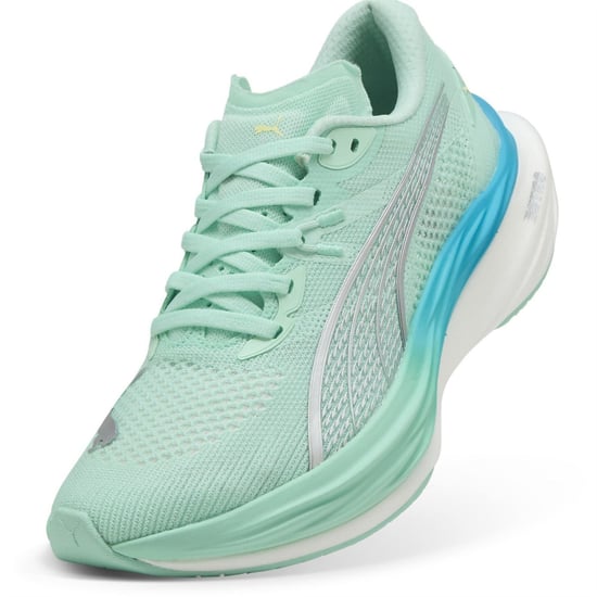 Women's Puma Nitro 3 Fade Road Running Shoes in Mint Melt - Image 6