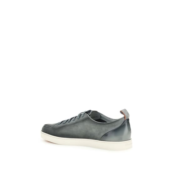 Santoni Grijze Kalfsleren Bos Taurus Lage Sneakers - Image 3