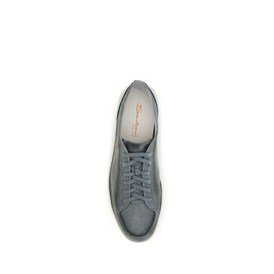 Santoni Grijze Kalfsleren Bos Taurus Lage Sneakers - Image 4