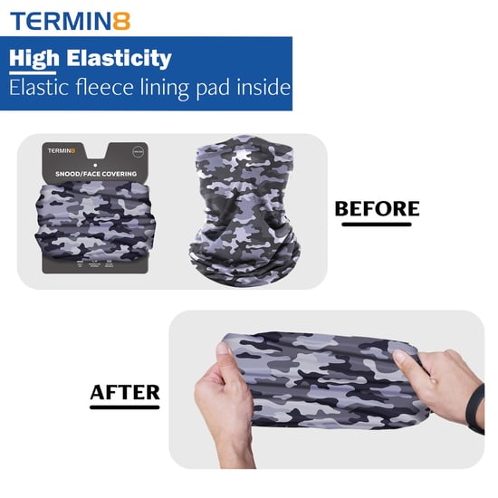 Termin8 Unisex Winter Grey Camo Snood - Image 4