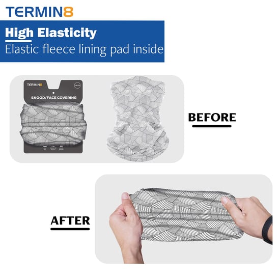 Termin8 Unisex Winter Grey Geo Snood - Image 4