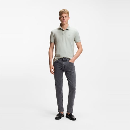 Men's Boss Passenger Short Sleeve Polo Shirt in Silver - Image 5