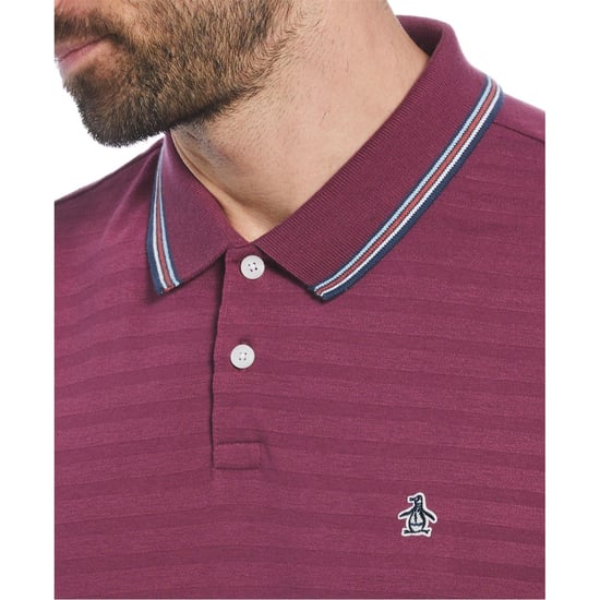 Men's Original Penguin Regular Fit Solid Shirt in Amaranth - Image 2