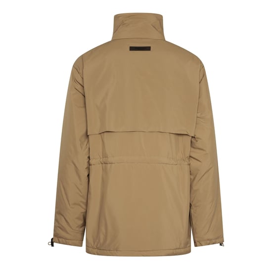 Men's Off White A.C Milan Ribbed Cuff Embroidered Varsity Jacket in Oak - Image 2
