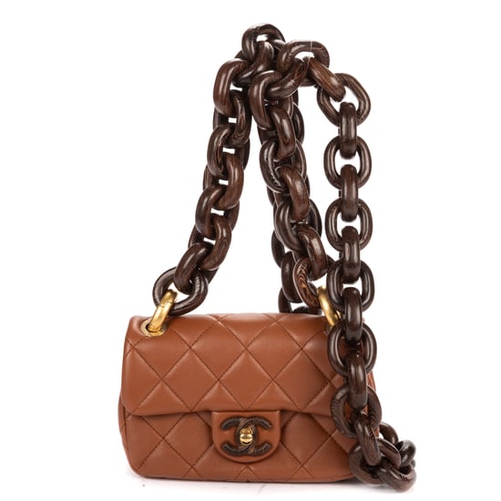 2023 Mini Wenge Wood Flap Bag Mini schoudertas - Image 1